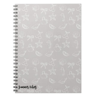 Cute Coquette Bows and Cherries Pattern Notebook Notitieboek