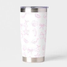 Cute Coquette Bows and Cherries Pattern Travel Tum