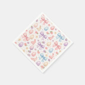 Cute Coquette Bunny & Pink Bows Easter Napkins Servet (Hoek)