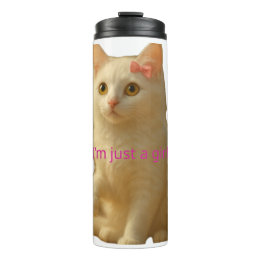 Cute Coquette Cat I'm Just a Girl Aesthetic  Thermosbeker