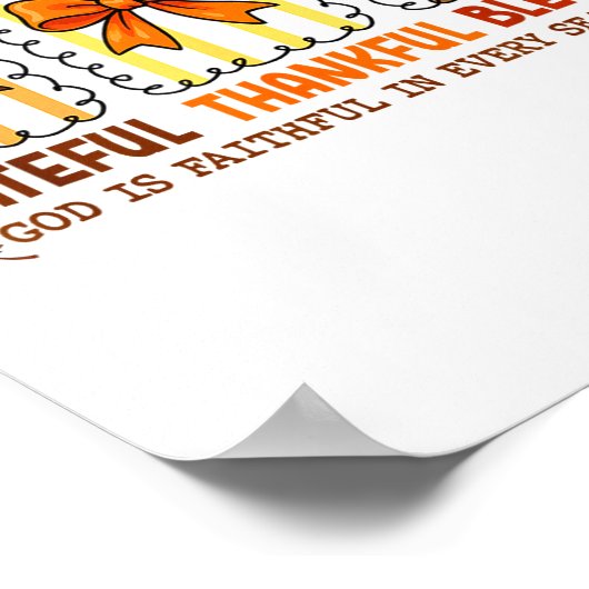 Cute Coquette Christian Fall Bow Grateful Thankful Poster (Hoek)