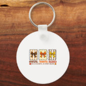 Cute Coquette Christian Fall Bow Grateful Thankful Sleutelhanger (Voorkant)