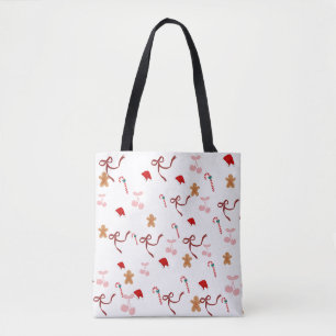 Cute Coquette Gebruine Kersttas Tote Bag