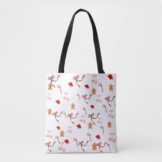 Cute Coquette Gebruine Kersttas Tote Bag (Voorkant)