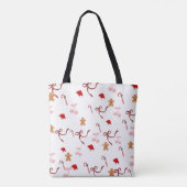 Cute Coquette Gebruine Kersttas Tote Bag (Achterkant)