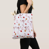 Cute Coquette Gebruine Kersttas Tote Bag (Dichtbij)