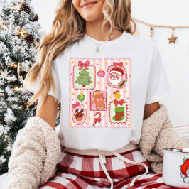 Cute Coquette Girly Frames Christmas Tri-Blend Shirt