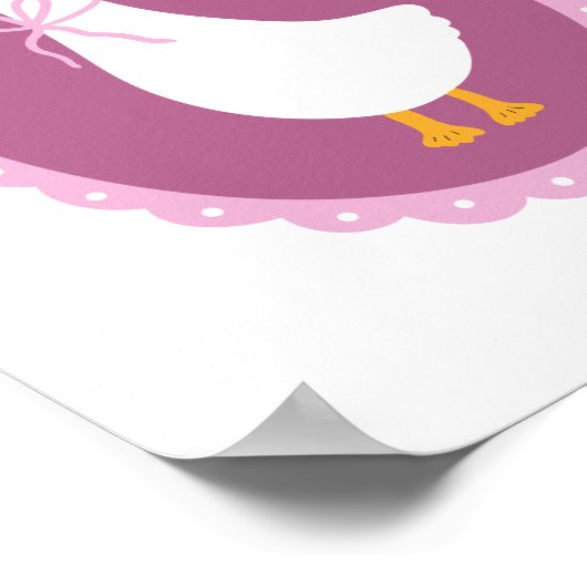 Cute Coquette Goose Nursery Art Poster (Hoek)