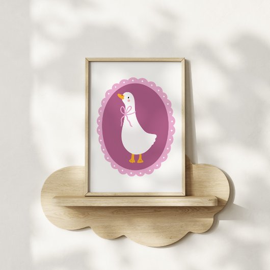 Cute Coquette Goose Nursery Art Poster