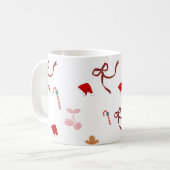 Cute Coquette Lint Kerst Koffiemok (Voorkant links)