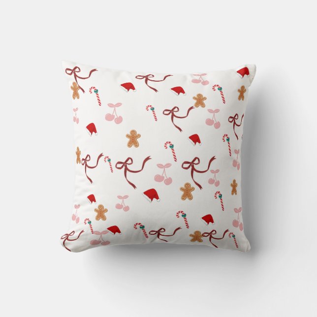 Cute Coquette Lint Kerst Kussenhoes  Kussen (Voorkant)