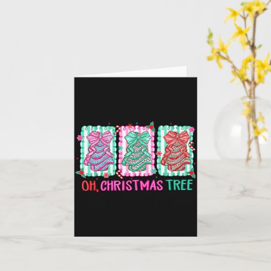 Cute Coquette Oh Christmas Tree Cake Bow Tis The S Kaart (Gele Bloem)