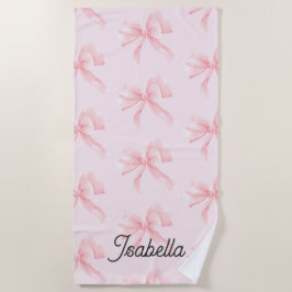 Cute Coquette Pink Bow Girl Strandlaken