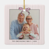 Cute Coquette Pink Bow Photo Christmas  Keramisch Ornament (Achterkant)