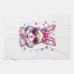 Cute Coquette Tie Dye Konijn Paashaas Vrouwen Gi Theedoek