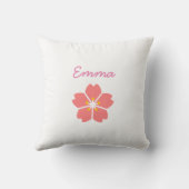 Cute Coral Pink Cherry Blossom Flower Baby Kussen (Achterkant)