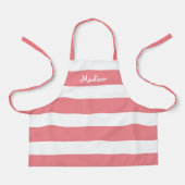 Cute Coral Pink White Stripes Kinder Schort (Voorkant)