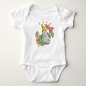 Cute Corella parrot in tropische bloemen Romper (Voorkant)
