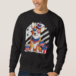 Cute Corgi 4 juli American Sunbril Dog Pup Trui