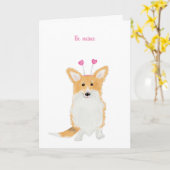 Cute corgi 'be mine' Valentijnse kaart (Gele Bloem)