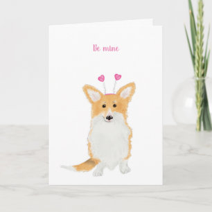 Cute corgi 'be mine' Valentijnse kaart