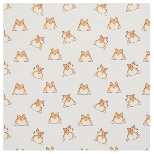 Cute Corgi Behinds Pattern Stof (Swatch)