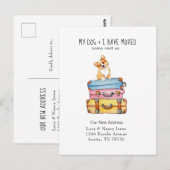 Cute Corgi bewegende aankondiging Briefkaart (Voorkant / Achterkant)