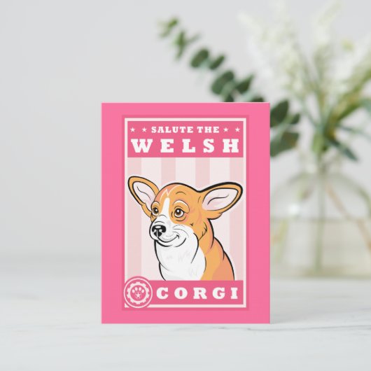 Cute Corgi Briefkaart (Staand voorkant)