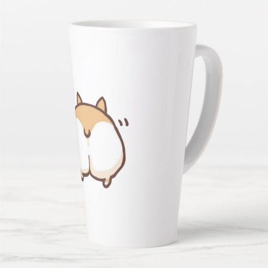 Cute Corgi Butt Mok - Large Latte 17oz (Rechterhoek)