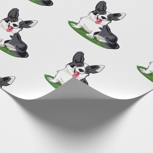 Cute Corgi Cadeaupapier (Hoek)