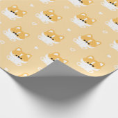 Cute Corgi Cadeaupapier (Hoek)