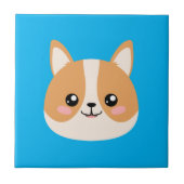 Cute Corgi Ceramic Tile Tegeltje (Voorkant)