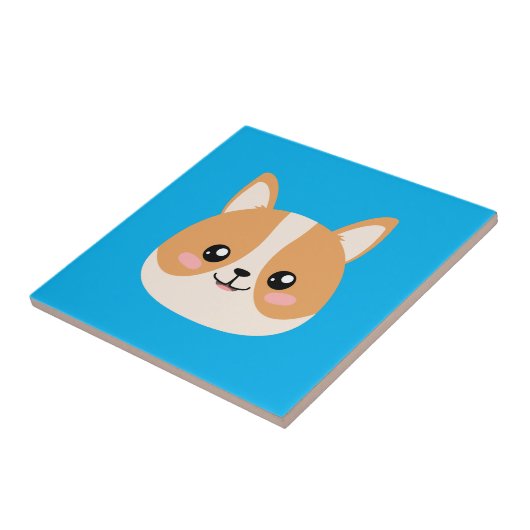 Cute Corgi Ceramic Tile Tegeltje (Zijkant)