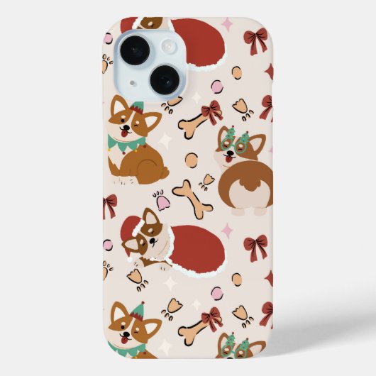 Cute Corgi Christmas Holiday Seamless Pattern Case-Mate iPhone Case (Achterkant)
