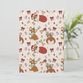 Cute Corgi Christmas Holiday Seamless Pattern Kaart (Staand voorkant)