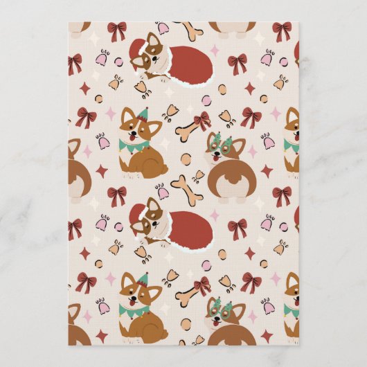 Cute Corgi Christmas Holiday Seamless Pattern Kaart (Voorkant)