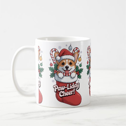 Cute Corgi Christmas Mug – Paw-liday Cheer Coffee  Koffiemok (Links)