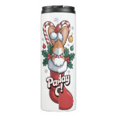 Cute Corgi Christmas Mug – Paw-liday Cheer Coffee  Thermosbeker (Achterkant)