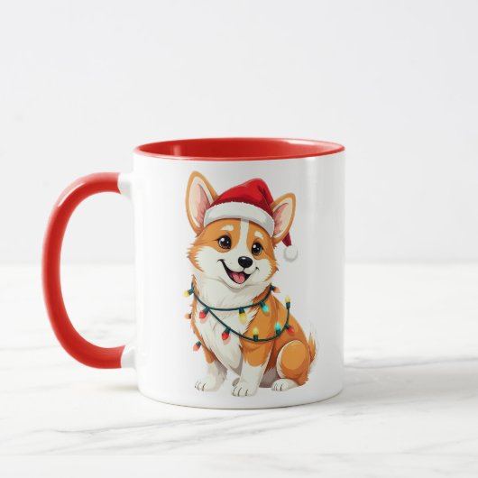 Cute Corgi Christmas Santa Pet Dog Lover Mok (Links)