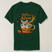 Cute Corgi Coffee Hallo herfst T-shirt (Design voorkant)