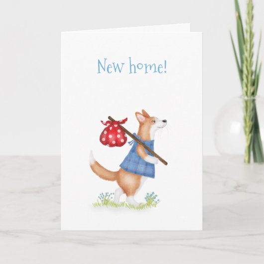 Cute corgi corgi moving home card kaart (Voorkant)