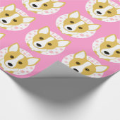 Cute Corgi Design Wrapping Paper Cadeaupapier (Hoek)