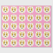 Cute Corgi Design Wrapping Paper Cadeaupapier (Vlak)