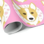 Cute Corgi Design Wrapping Paper Cadeaupapier (Rol Hoek)