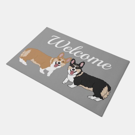 Cute Corgi Deurmat (Schuin)