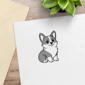 Cute Corgi Dog 1x1 Rubberstempel