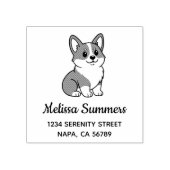 Cute Corgi Dog Address Rubberstempel (Afrduk)