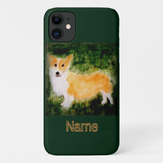 Cute Corgi Dog Art genaamd Case-Mate iPhone Case (Achterkant)