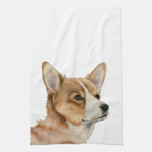 Cute Corgi Dog Art Theedoek