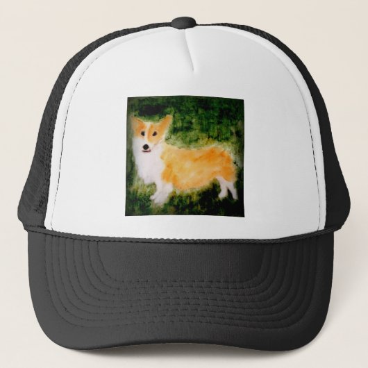 Cute Corgi Dog Art Trucker Pet (Voorkant)